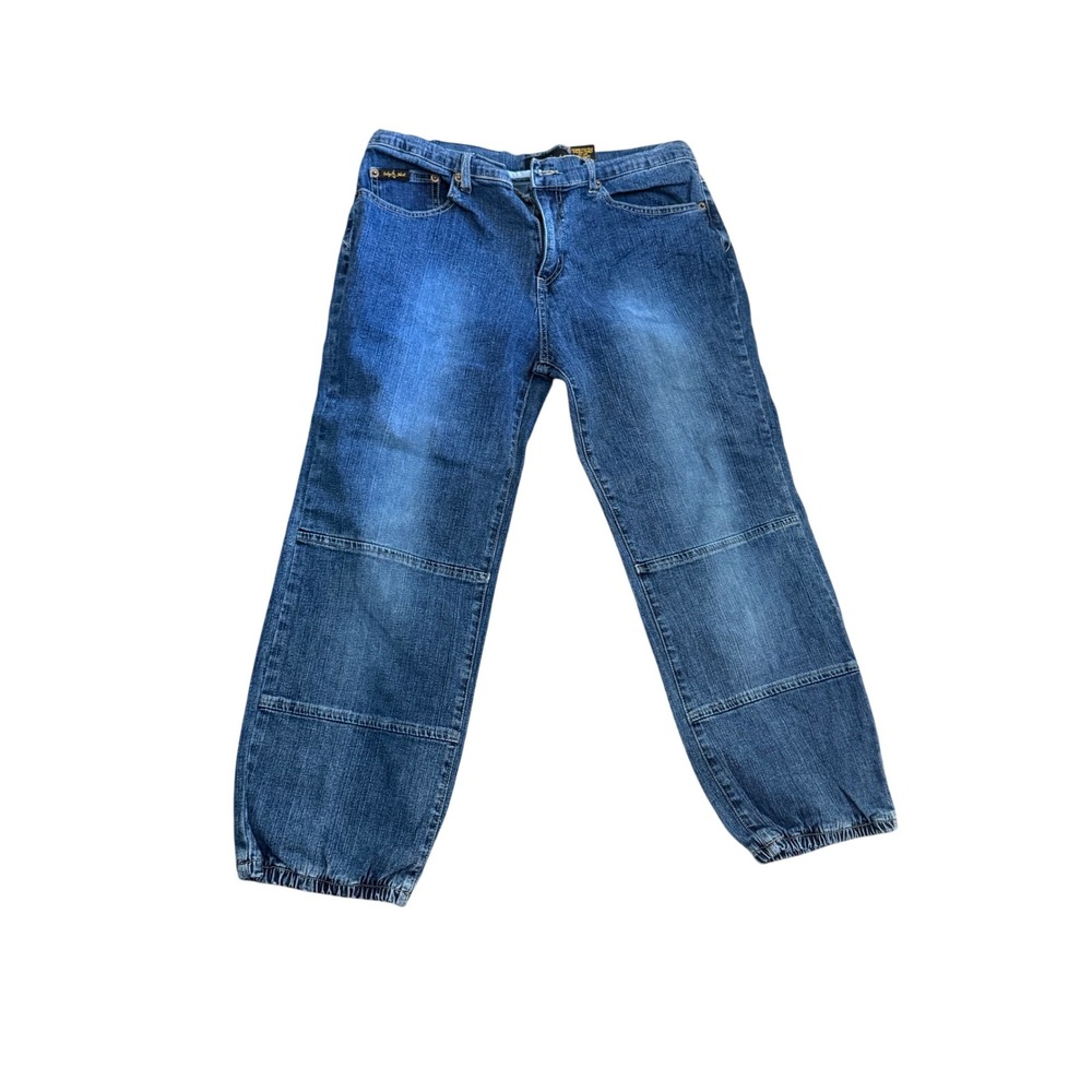 Vintage Y2K Baby Phat Elastic Cuff Denim Jogger Parachute Pants Size 11